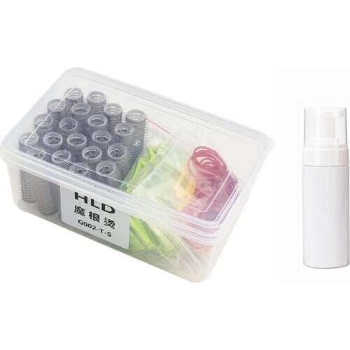 24pcs/set Salon Nylon Hook & Loop Hair Rollers Set Hair Root Perm Rods Bars Curlers with Clips & Rubber Bands High Quality 1350