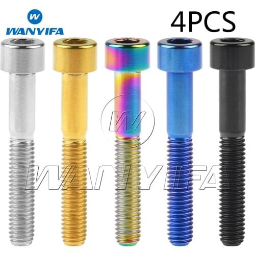 4Pcs M6X40mm Titanium Bolts Screws Bike Bicycle Bolt Screw Cylindrical/Tapered Head