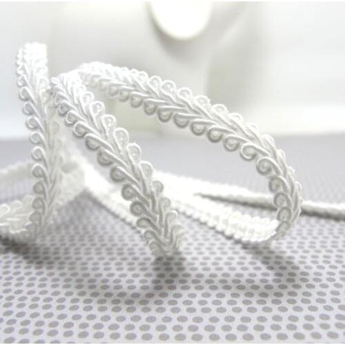 5 Yards 10mm White Gimp Braided Trim|French Gimp Braided|Scroll Braid Trim|Decorative Embellishment Trim|Brida