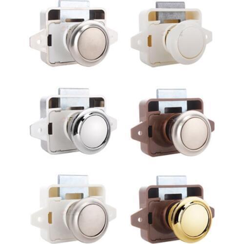 50pcs/lot 3 years warranty Button lock Camper Car Push Lock 26mm RV Caravan Boat Motor Home Cabinet Drawer Latch Button Locks