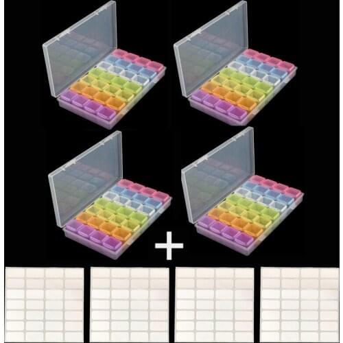 28 Slots Jewelry Diamond Painting Accessories Box Embroidery Case Cross Stitch sewingTools Holder Storage Nail Art Manicure