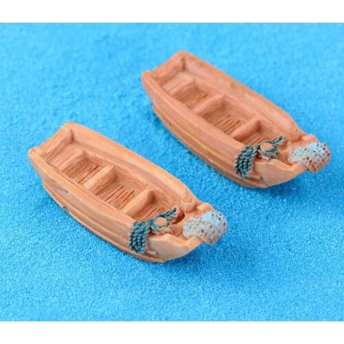 Micro Landscape Decoration Accessories Leisure Fishing Boat Ship Boat Resin Decorations Fleshy Potted Decoration