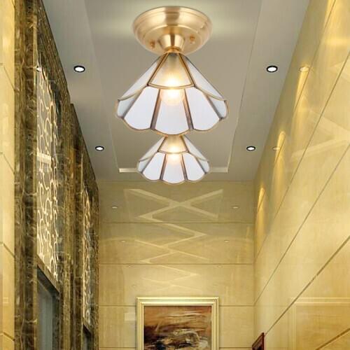 American all copper corridor aisle lights modern minimalist home entrance lights ceiling lights cloakroom led ceiling light E27