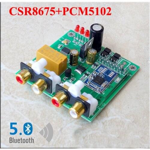 CSR8675 Bluetooth 5.0 APTX HD DAC Bluetooth Receiver Supports Analog Inputs and Outputs PCM5102A DAC decoder for PC Amplifier