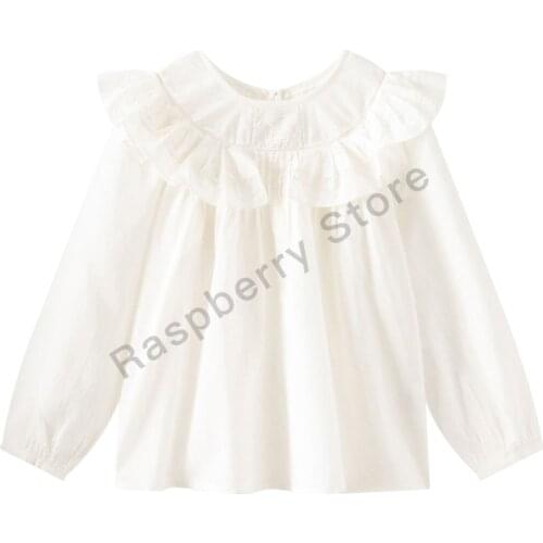 Pre-sale Girls Ruffles Blouse BP Style Milk White