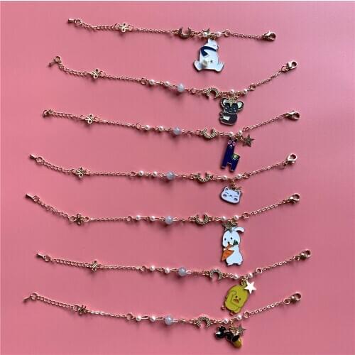 Kpop Bangtan boys Bracelet Cartoon Jungkook jimin V suga jin j-hope RM Metal Bracelet for fans gift