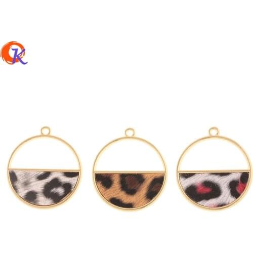Cordial Design 60Pcs 28*31MM Jewelry Accessories/Charms/DIY Parts/Leopard Print Effect/Round Shape/Hand Made/Earring Findings