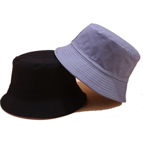 2019 Reversible 8 colors solid Bucket Hat unisex chapeau fashion fishing hiking hat Bob Caps women men panama hat summer sun cap