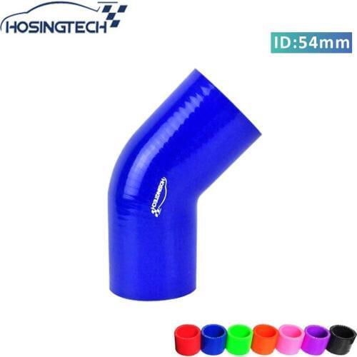 HOSINGTECH-quality warranty 54mm 2.125" automotive blue 45degree silicone elbow hose