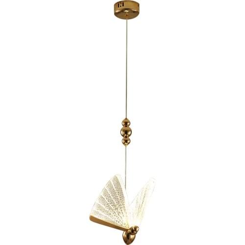 Creative Small Pendant Lamp Bedroom Dining Room Bar LED Pendant Light Butterfly Hanging Lamp Nordic New Moth Hanging Light