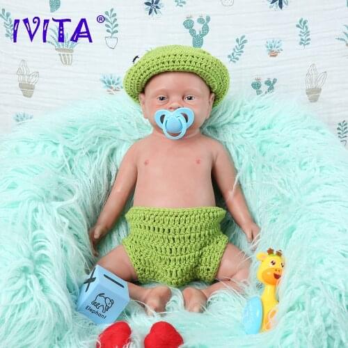 IVITA WB1502 18 Inch 3800g Realistic Silicon Bebe Reborn Boy Baby Doll Full Body Silicone Eyes Opened Toys for Children Gift
