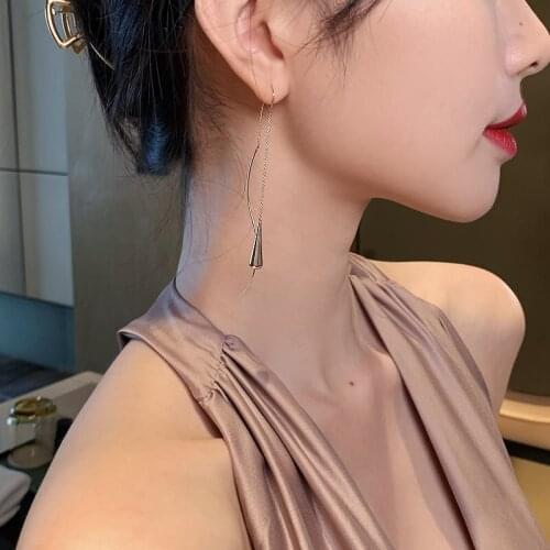 ZDMXJL 2021 Trend Korea Fashion Women Earrings Long Pendant High-class Hanging earrings For Wommen Jewelry Wedding Accessories