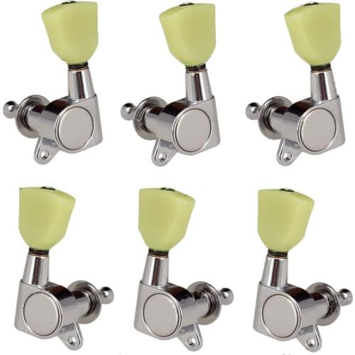 A Set of 6pcs Sealed gear Guitar Tuners Tuning Pegs keys Machine Heads With Trapezoid Jade Green Button guitar accessories parts