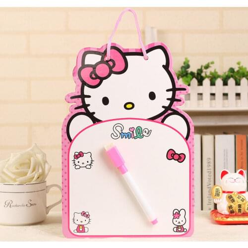 Hello Kitty Cartoon Non-magnetic Whiteboard Can Sassafras Pen Home Small Blackboard with Pen Childrens Graffiti Drawing Board