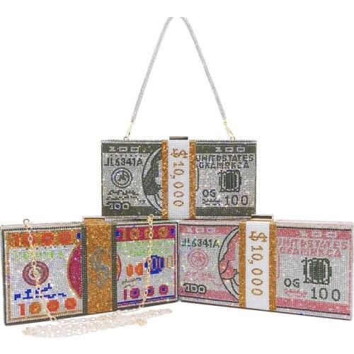 2020 new full diamond small square bag dollar dinner bag diamond-studded European and American fashion bag rhinestone bag girl