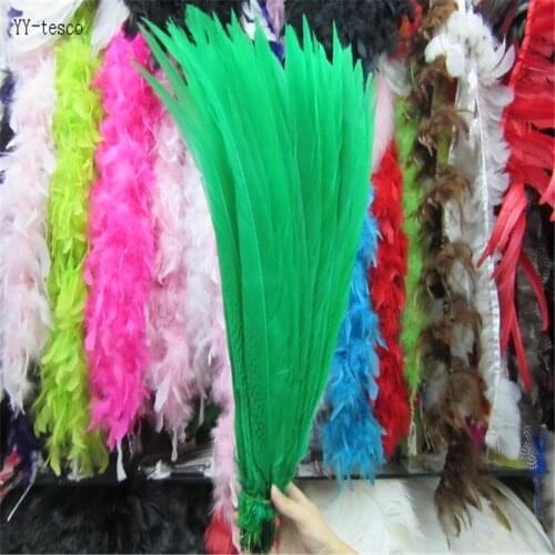 Wholesale 50pcs 45-50CM Silver Pheasant Tail Feathers DIY Wedding Decorations lady amherst Green silver chicken feather plume