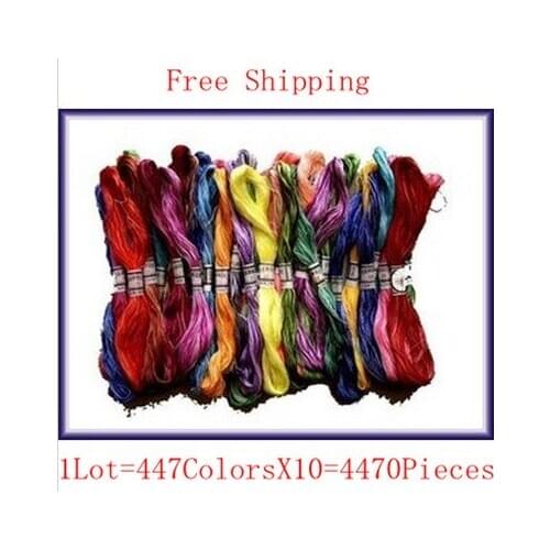 Wholesale 8m Long,6 Strands Cross Stitch Embroidery Thread Total 4470PCS Similar DMC Thread Knitting Cotton Thread Free Shipping