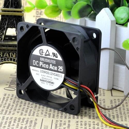 Original FOR Sanyo 109R0612 HS 4011 12V 0.19A 6 CM 6025 60 * 60 * 25 3-wire cooler fan