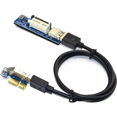 PCI-E X1 Extender PCI Express USB 3.0 Adapter Raiser PCIE 1X Riser Card USB 3.0 PCI-E SATA PCI E Riser PCI Express X1 to X1 Slot