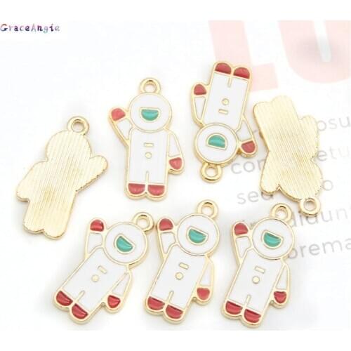 3Pcs Cute Astronaut Pendants Jewelry Findings Space travel Enamel Charms For Earrings Necklace Pendant Making Accessories