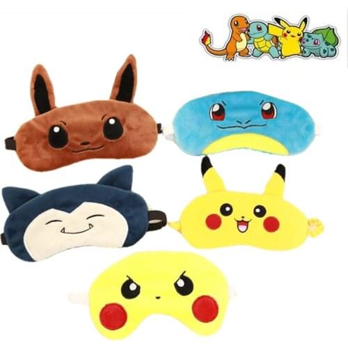 Pokemon Pikachu Blindfold Creative Cartoon Ice Compression Eye Mask Travel Eye Mask Cute Eye Mask Plush Toy Pokemon Plush Japan