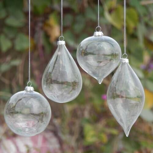 Transparent glass Christmas ball ornaments gift present window hotel kindergarten wedding