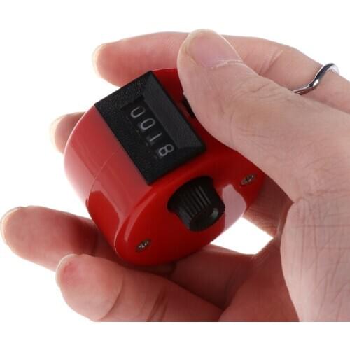 Hand Tally Counter 0-9999 Range 4 Digital Display Mechanical Manual Count Click with Finger Ring wholesale
