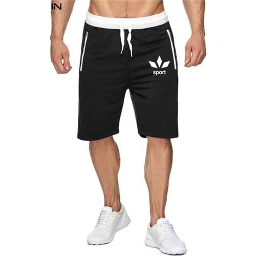 High quality Running Shorts Men Training Marathon Quick Dry Fitness Gym Printing Sport Shorts With Pocket Plus Running Shorts