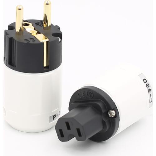 EU Standard Gold plated Power Plug for audio DIY power wire