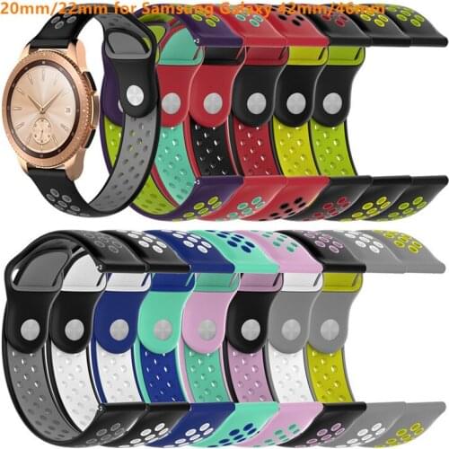 20mm/22mm Replacement Sport Silicone Soft Watch band Strap Wristband for Samsung Galaxy 42mm/46mm Smart Watch Wrist Strap