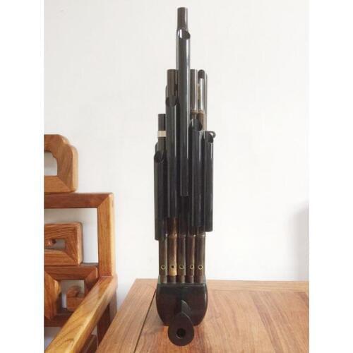 Chinese traditional Musical Instrument BAMBOO SHENG ancient reed pipe wind instrument sheng D tone 14-key purple bamboo sheng