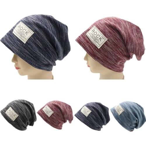 Unisex Beanie Hat Knit Classic Warm Winter Hats Autumn Rock Logo Casual Double-layer Plus Fleece Cotton Hat