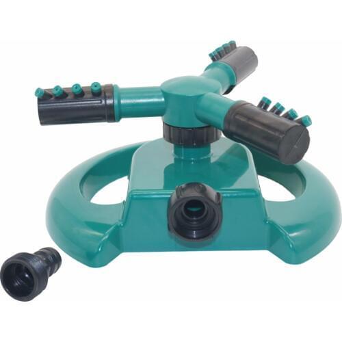 JOYLIVE 360 Rotating Sprinkler Circle Water Sprinkler Garden Automatic Watering Lawn 3 Nozzles 3 Arm Garden Pipe Hose