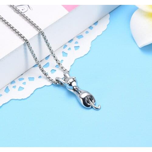 Pet remembrance jewelry Wholesale The Cat Memorial Urn Pendant Cremation Keepsake Necklace for Ashes