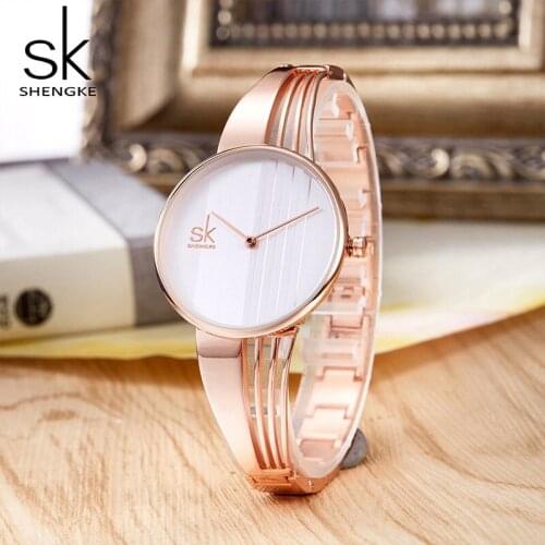 Shengke Creative Quartz Wristwatch Set For Women Rose Gold Style with Bracelet Ladies Beauty Womens Watches 2021 Drop Shipping