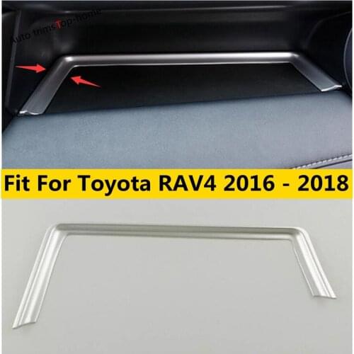 Yimaautotrims Instrument Glove Copilot Storage Box Cover Trim 1 Pcs Fit For Toyota Rav4 Rav 4 2016 - 2018 ABS Interior Mouldings
