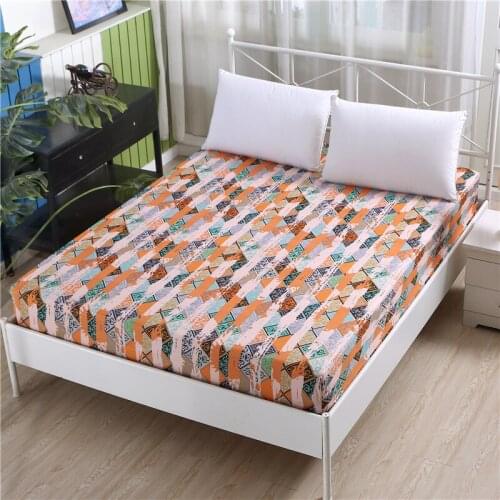 1pc 100% polyester printing fitted sheet, mattress cover sheet Four corners with elastic band bed sheet