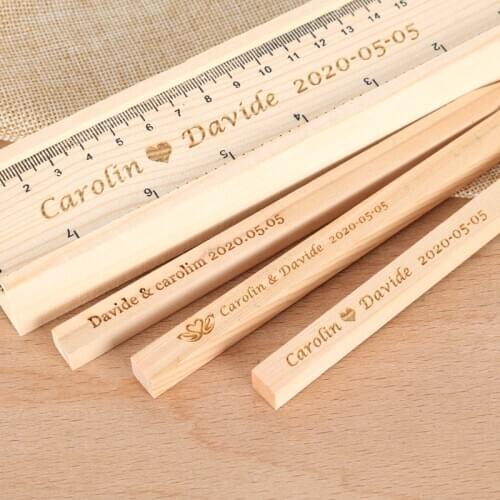 10pcs Personalized text Wooden Ruler Pen ballpoint engraved pen box wedding favors birthday baby shower favor Graduation gift