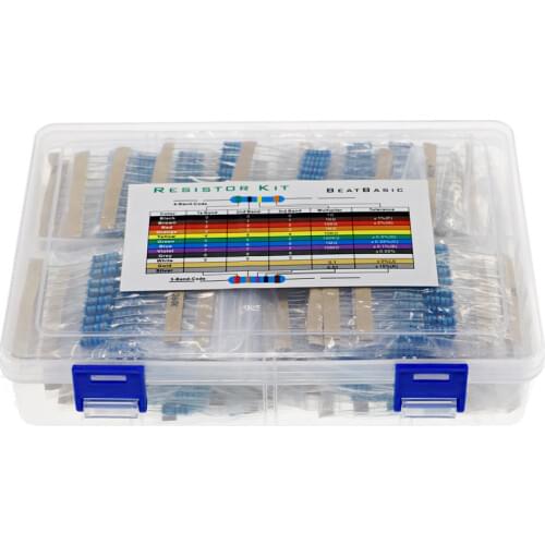 1000Pcs/BOX 100 Values 1 ohm-1M ohm 1W 1% Metal Film Resistor Resistance Assortment Kit Set
