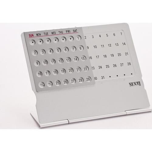 2021 Creative Mini Metal Desktop Calendar Super Perpetual Unique 100 Years Perpetual Calendar Office Supplies