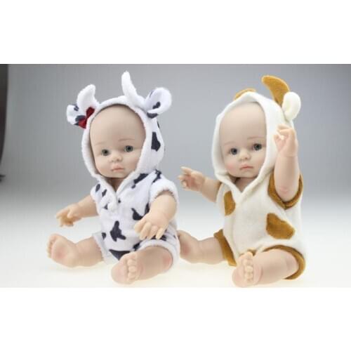 25cm Mini Toy Simulation Doll Baby Silicone Doll Model Beautiful Baby Shower Doll Kids Christmas Birthday Gifts