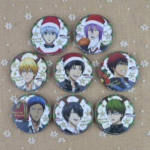 58MM XMASAnime Badge kuroko no basket Akashi Seijuro Kise Ryota Seijuro Akashi Rakuzan BADGE Pins BROOCH Christmas Ver. Badge