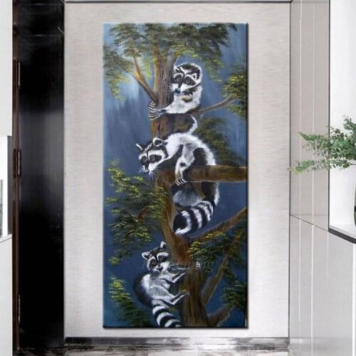 5d large Diy Diamond Embroidery Three Little Bandits Full square round Diamond Painting Raccoon art Diamond MosaicZP-3482