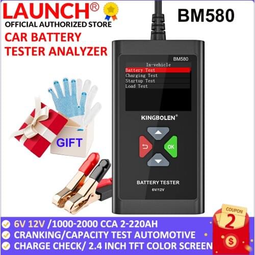 BM580 6V 12V Car Battery Tester Digital Automotive Diagnostic Battery Tester Analyzer Vehicle Cranking Charging Scanner Tool