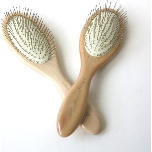 XUCHANG HARMONY 1pcs Varnish Wooden Handle Steel Teeth Combs Human Massage Hair Brush
