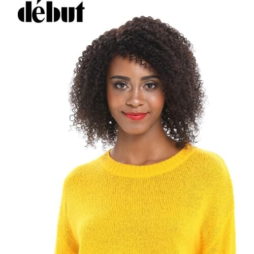 Debut Lace Front Kinky Curly Bob Wigs Brazilian Short Bob Human Hair Wigs 100% Remy Human Hair Lace Part Wigs Black Women Wigs