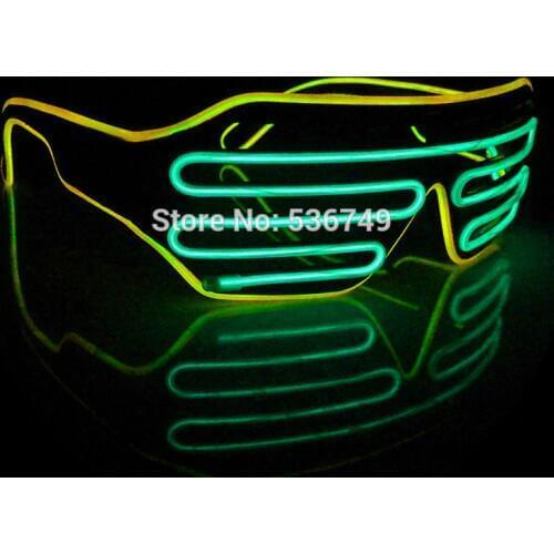 Double color Quick Flashing El Led Glasses Luminous Party Lighting Colorful Glowing Classic Toy for Dj Bright Light Holiday Gift