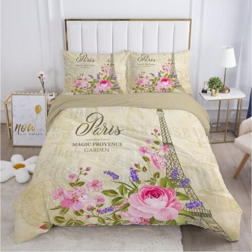 Eiffel Tower bedding set Queen King Full Double Duvet cover set pillow case Bed linens Quilt cover 240x260 200x200 Khaki