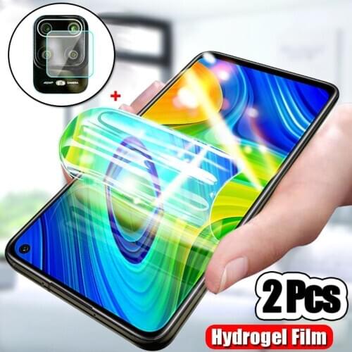 2 pcs hydrogel film + camera glass for redmi note9s screen protector redmi note 10 pro xiaomi note 9 s hidrogel redmi note 9pro