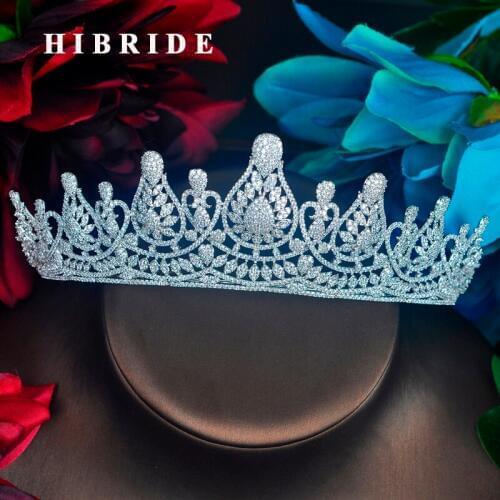 HIBRIDE Fashion Luxury Crown Tiara Hair Accessories Gig Women Bridal Tiaras Crown Jewelry Wedding Party Gift C-103